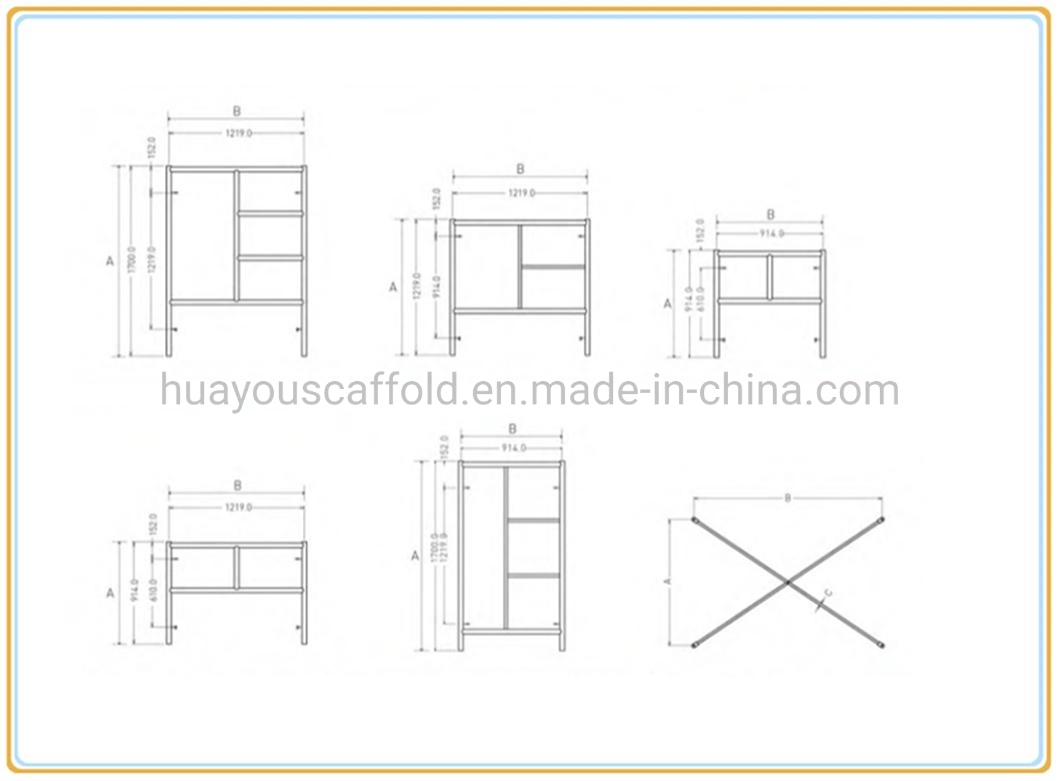 Hot Galvanized European Facade Layher Construction 2*0.73m Scaffolding /Scaffold Frame