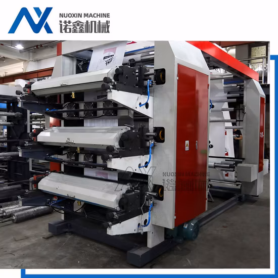 4色の非オーブンティッシュバッグフレキソポリエチレン印刷機、印刷付きPEプラスチック食料品バッグ